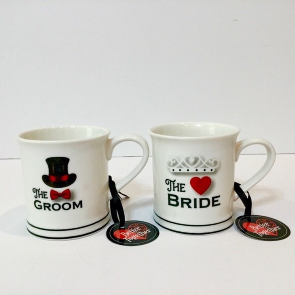 Bride & Groom mug wrapped gift set